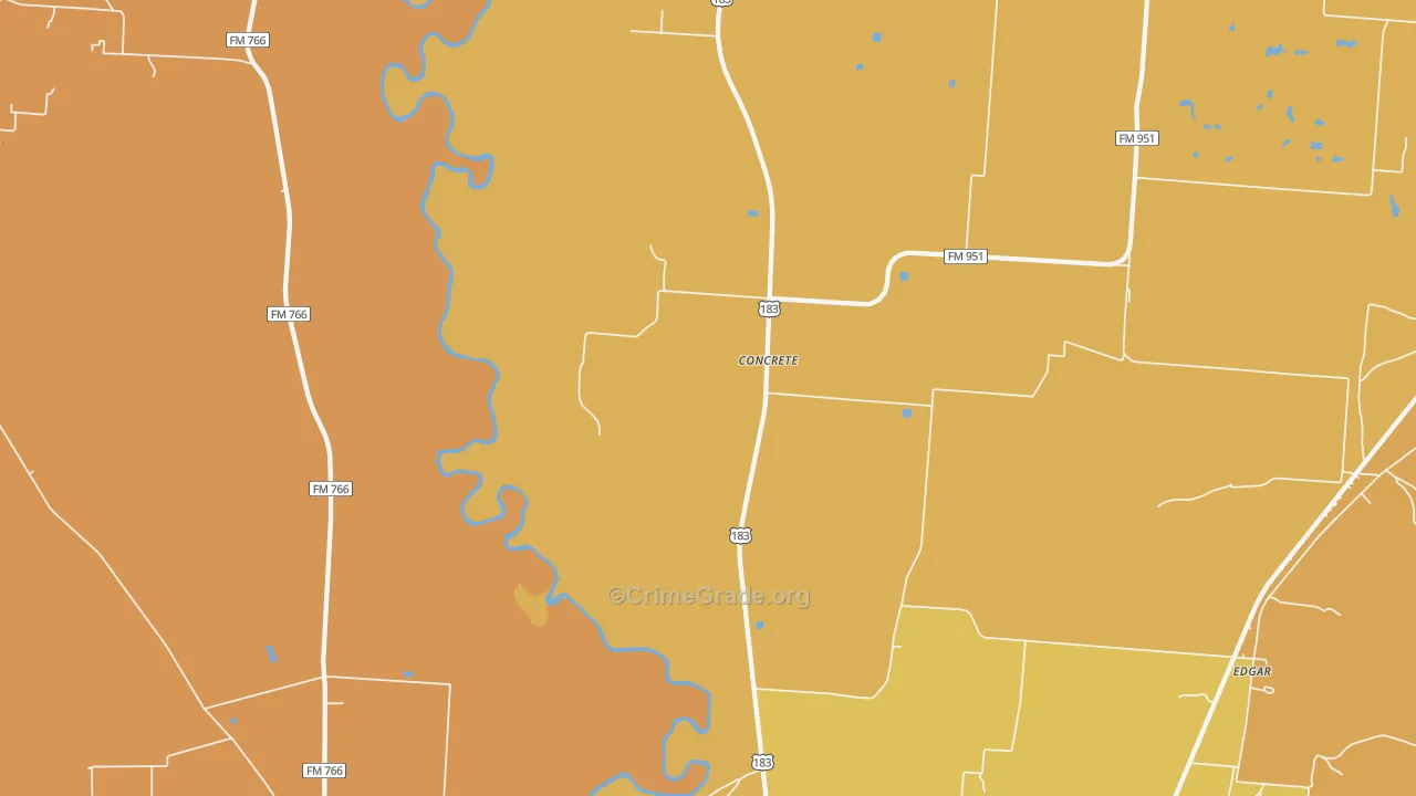 Concrete, TX Map of Drug-Related Crime Rates