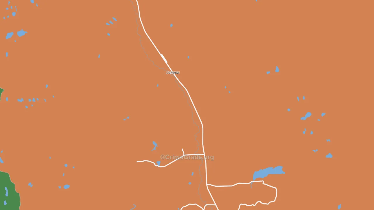 Condon, MT Map of Drug-Related Crime Rates