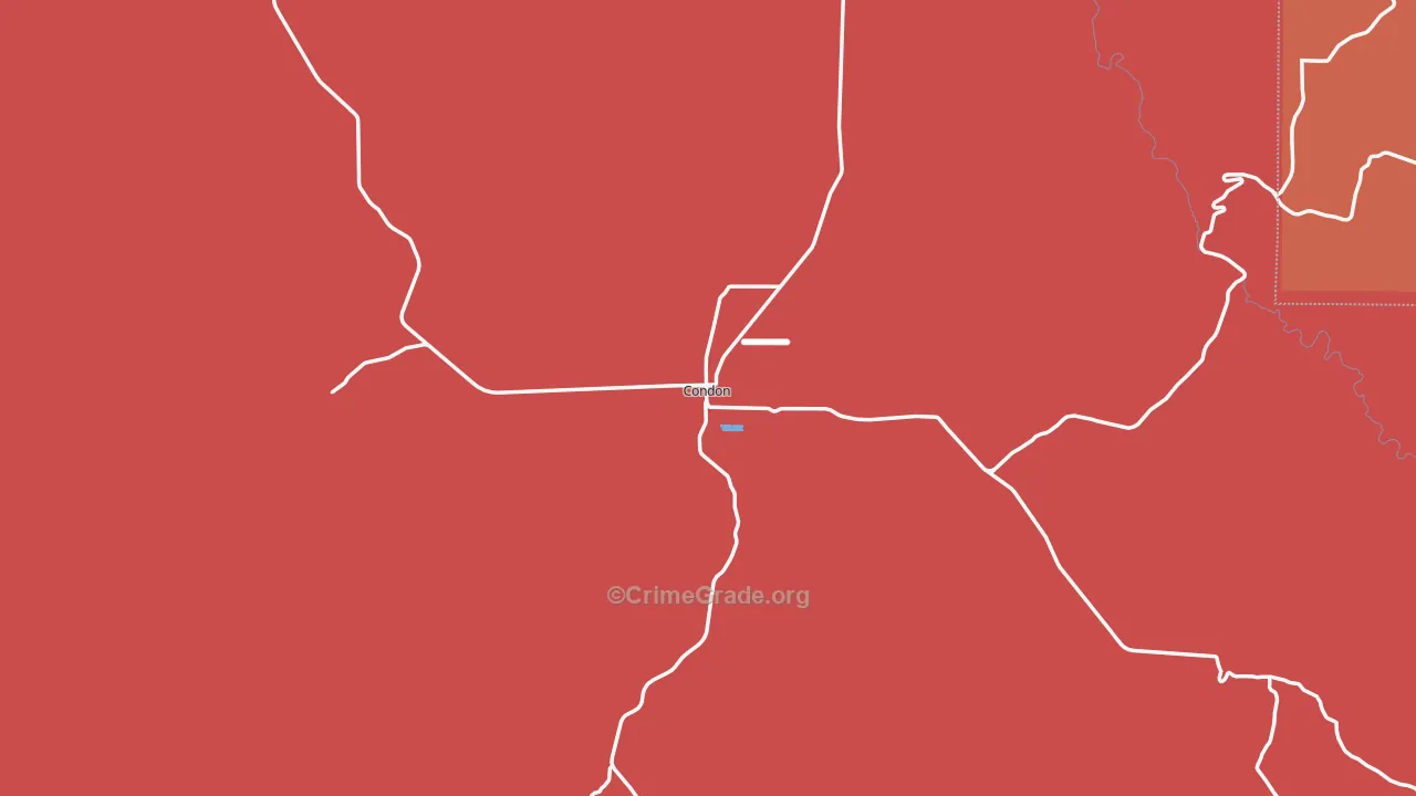 Condon, OR Map of Drug-Related Crime Rates