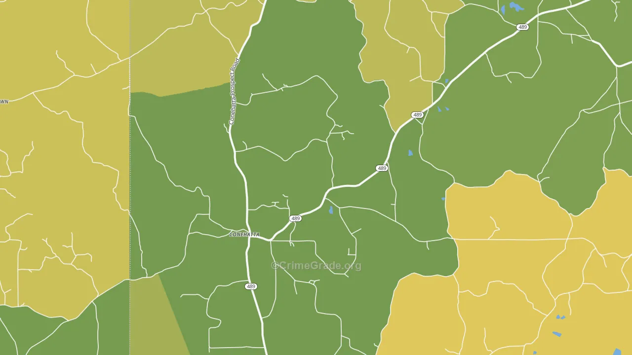 Conehatta, MS Map of Drug-Related Crime Rates