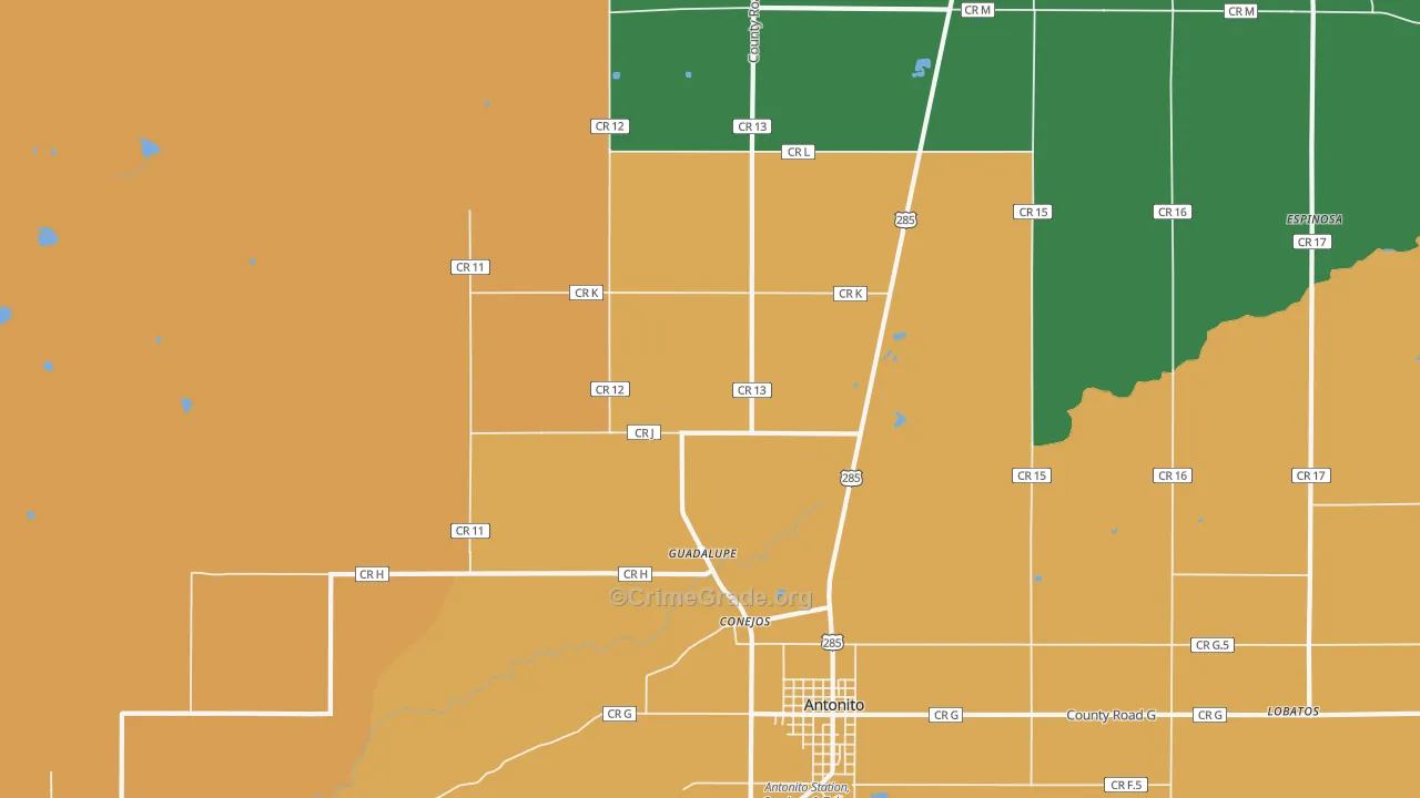 Conejos, CO Map of Drug-Related Crime Rates