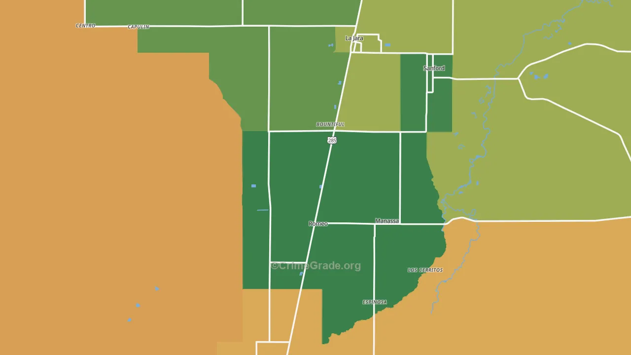 Conejos County, CO Map of Drug-Related Crime Rates