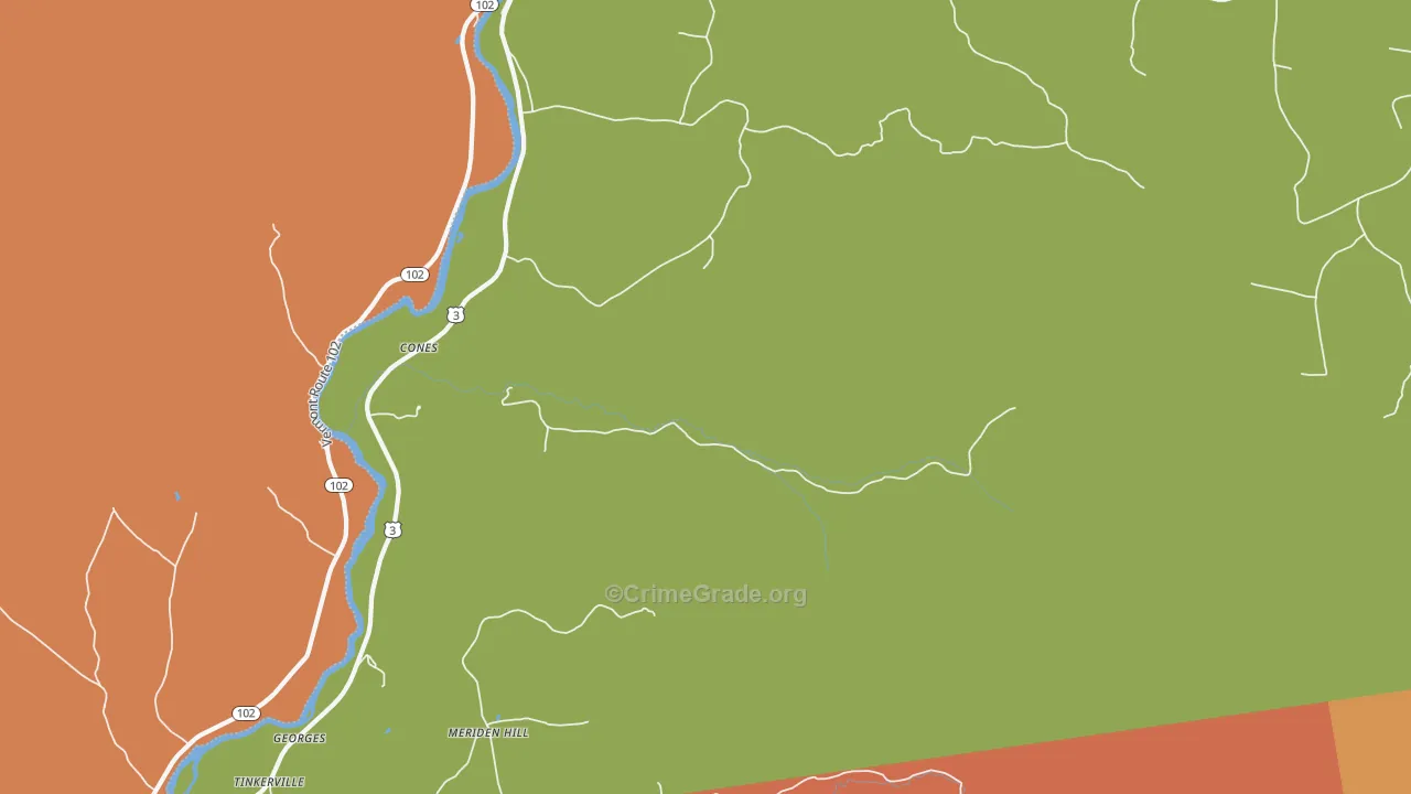 Cones, NH Map of Drug-Related Crime Rates