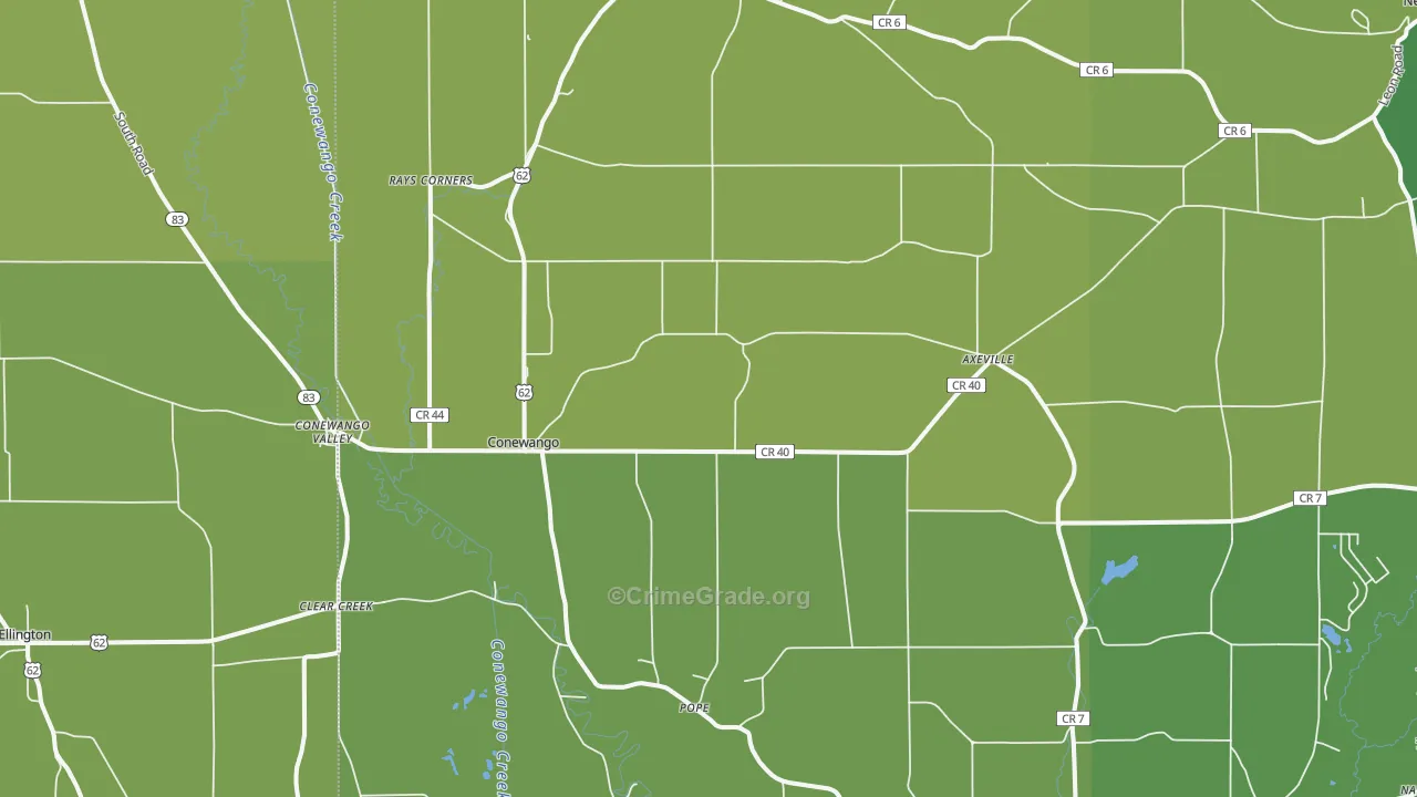 Conewango Valley, NY Map of Drug-Related Crime Rates