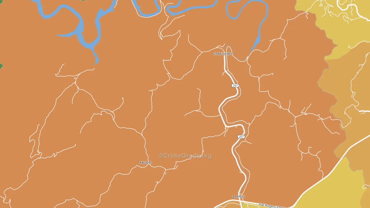 Confluence, KY Map of Drug-Related Crime Rates