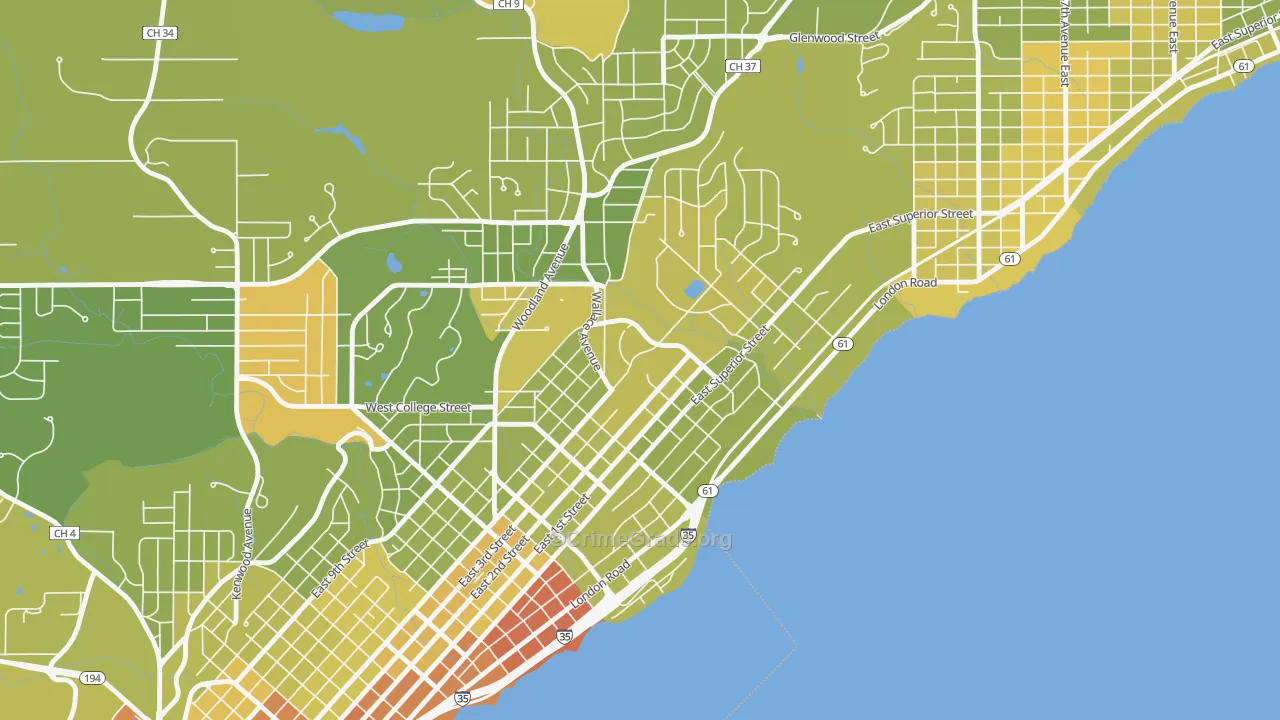 Congdon Park, Duluth, MN Map of Drug-Related Crime Rates