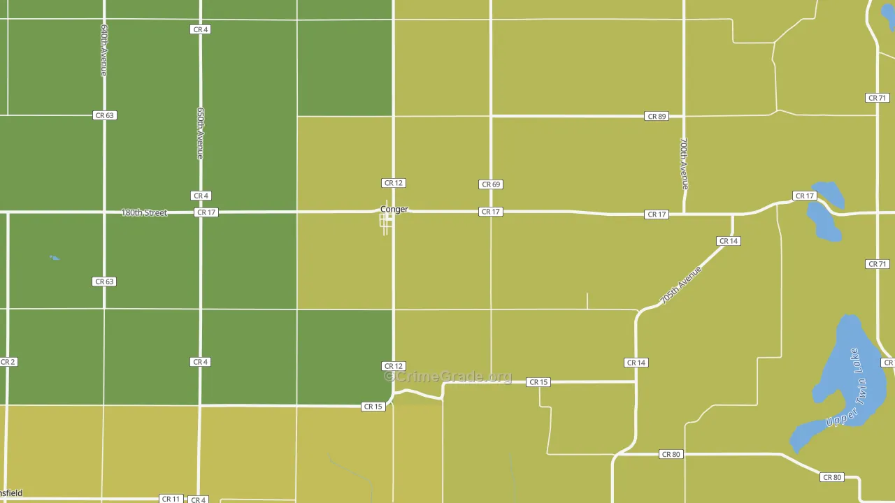 Conger, MN Map of Drug-Related Crime Rates