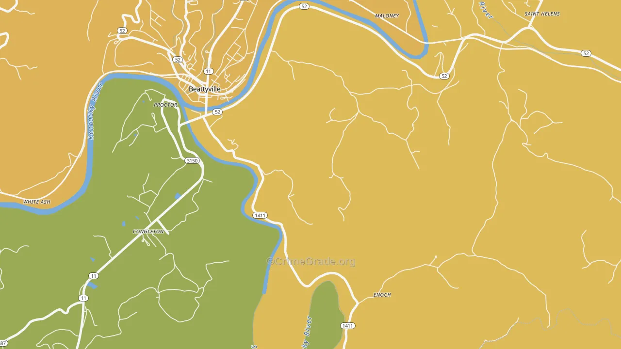 Congleton, KY Map of Drug-Related Crime Rates