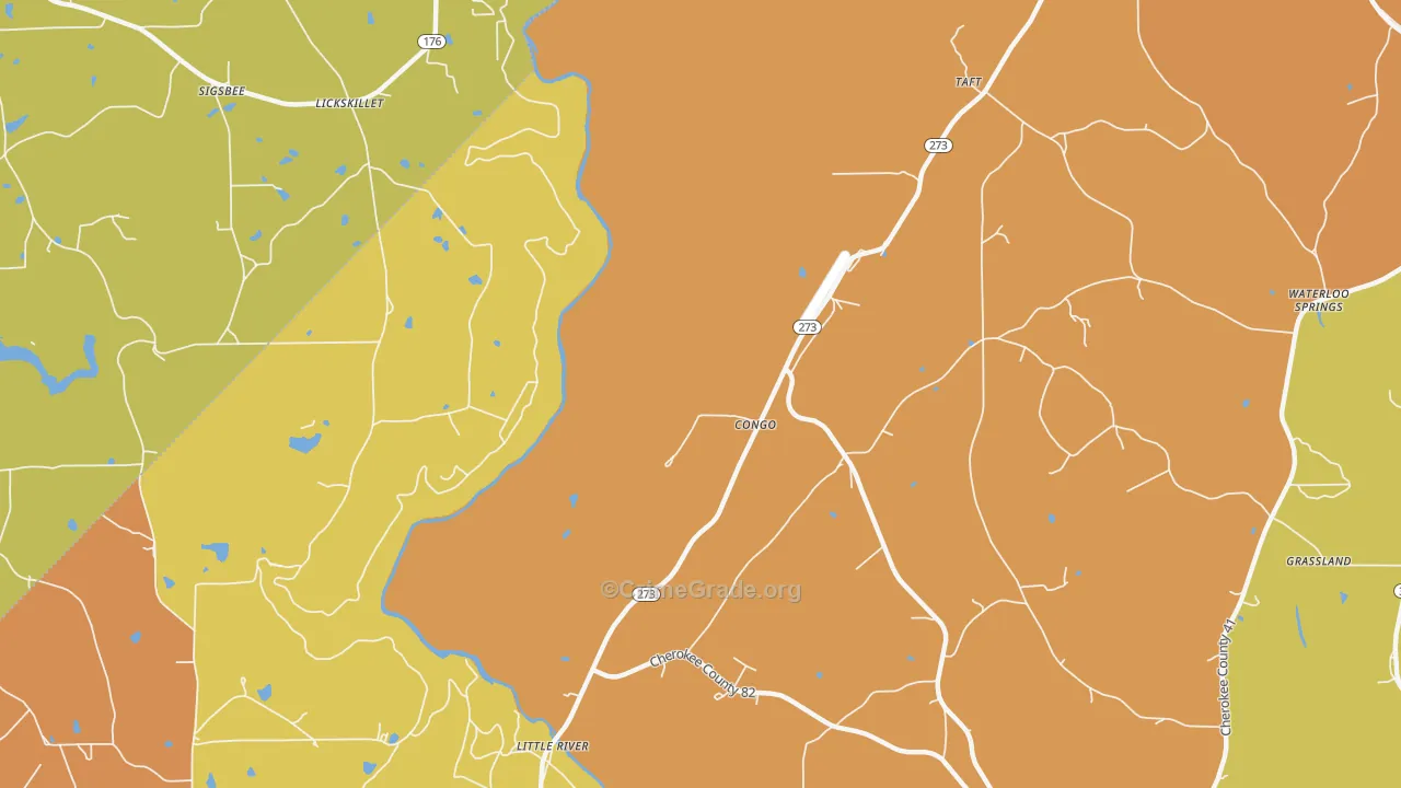 Congo, AL Map of Drug-Related Crime Rates