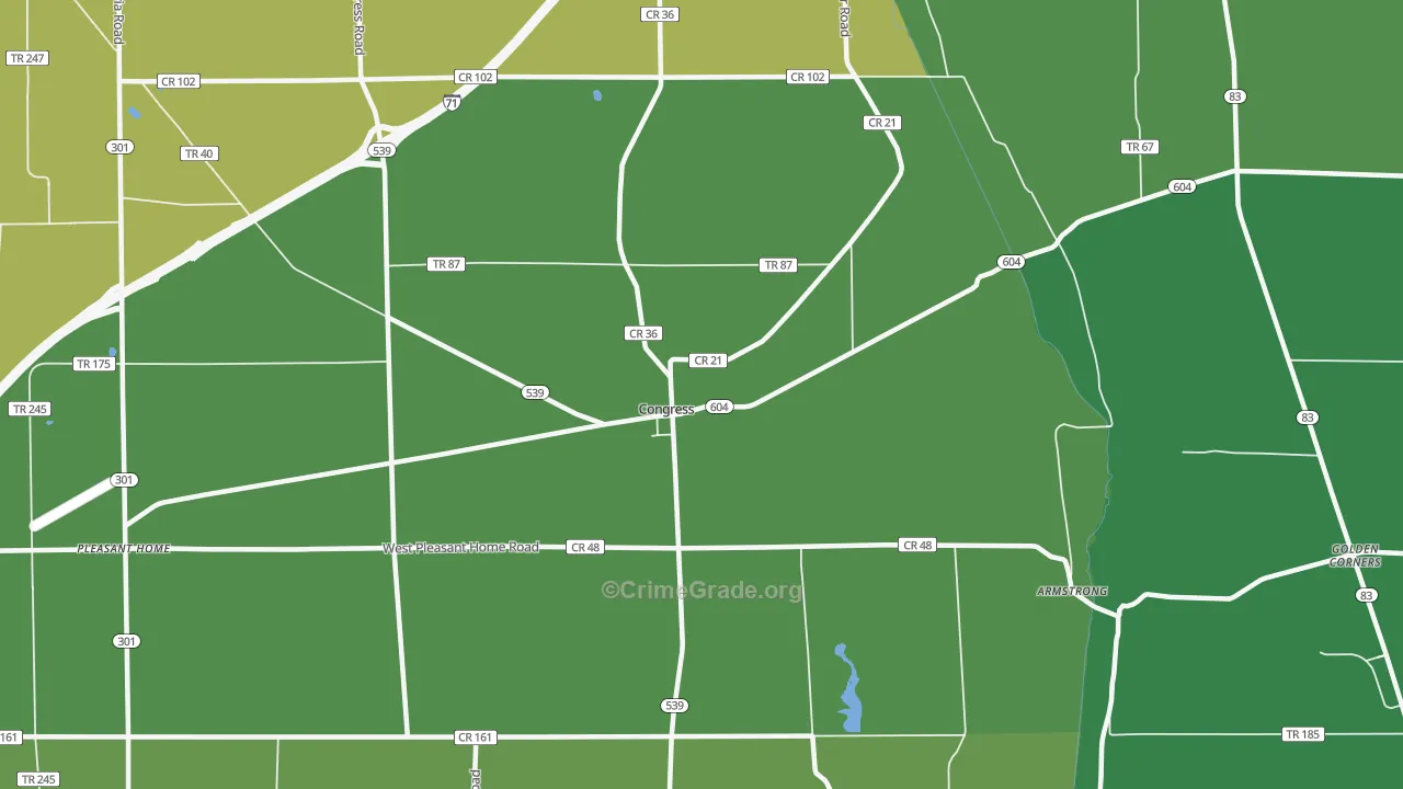 Congress, OH Map of Drug-Related Crime Rates