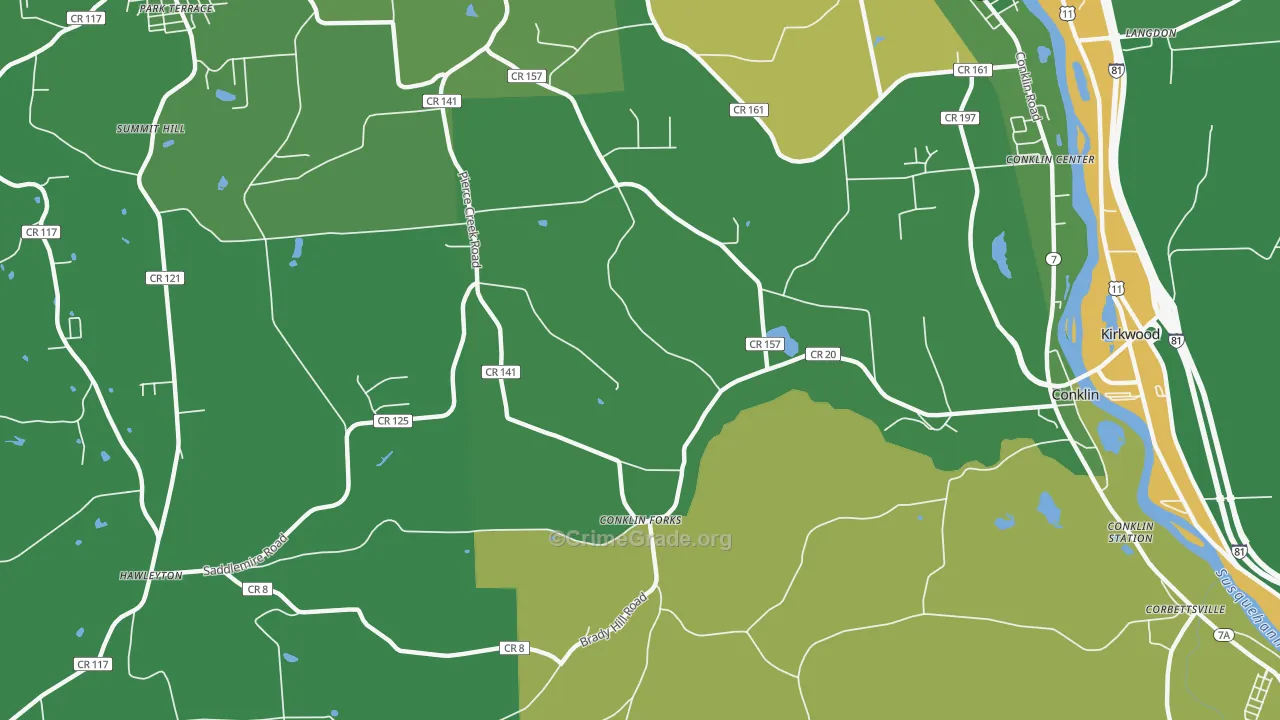 Conklin Forks, NY Map of Drug-Related Crime Rates