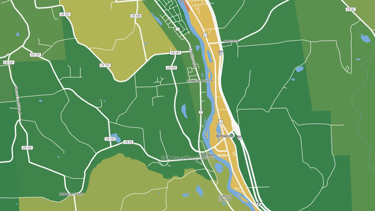Conklin, NY Map of Drug-Related Crime Rates