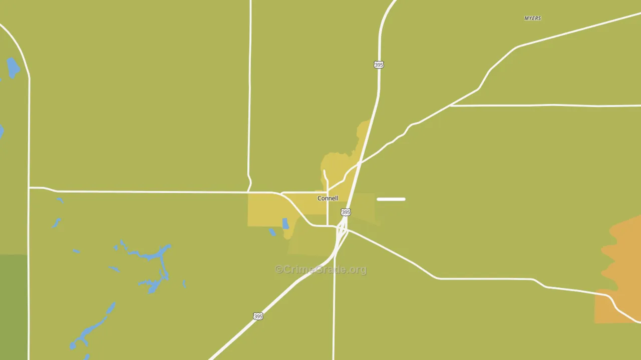Connell, WA Map of Drug-Related Crime Rates