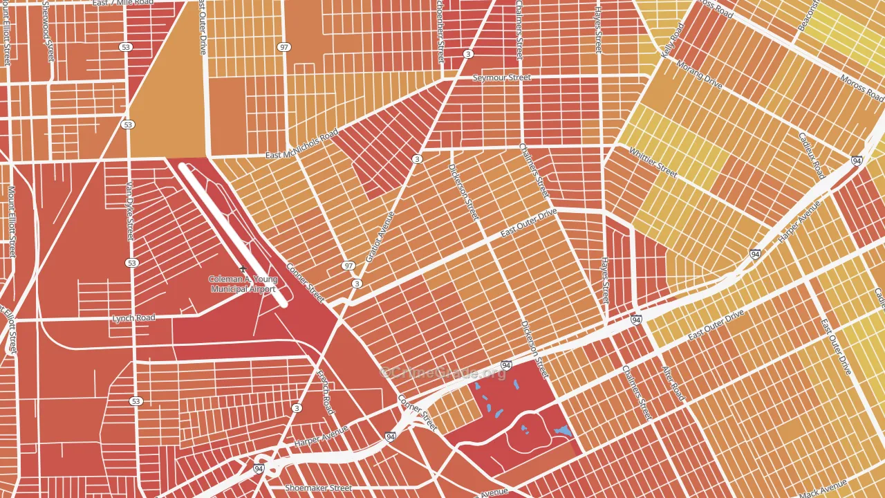 Conner, Detroit, MI Map of Drug-Related Crime Rates