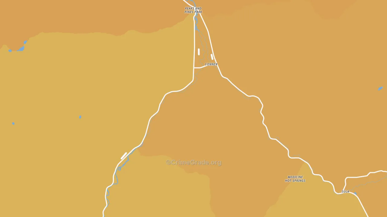 Conner, MT Map of Drug-Related Crime Rates