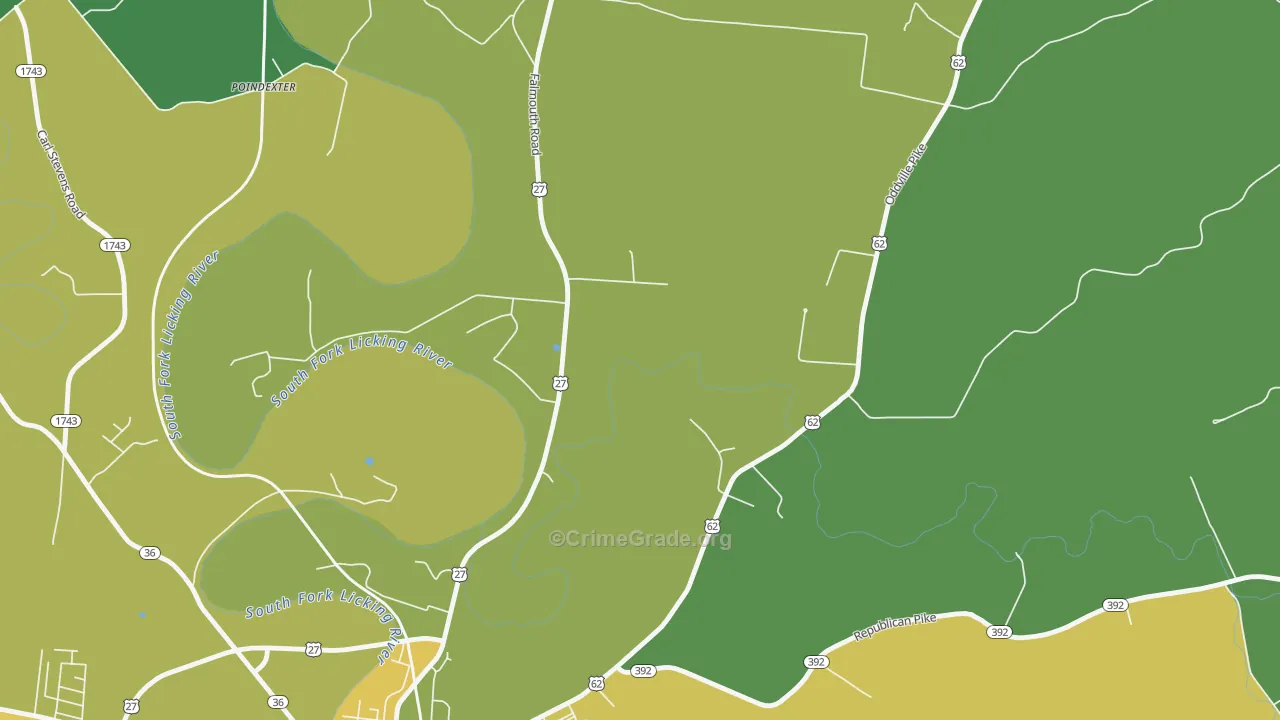 Connersville, KY Map of Drug-Related Crime Rates