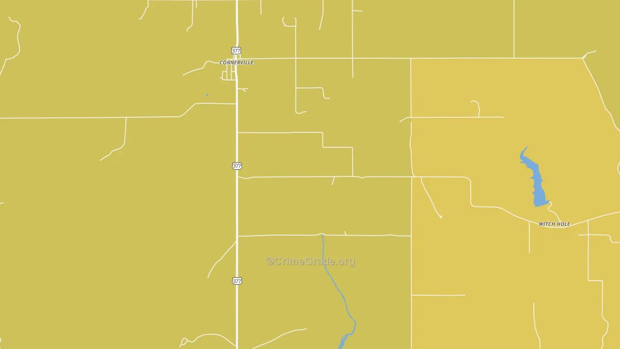 Connerville, OK Map of Drug-Related Crime Rates