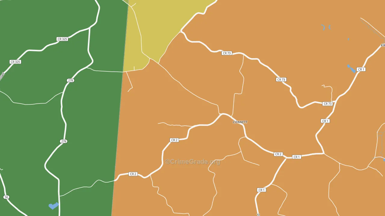 Connett, OH Map of Drug-Related Crime Rates