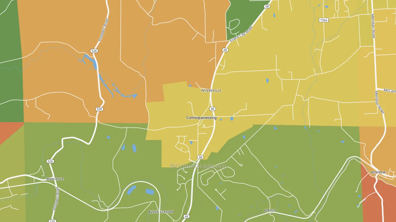 Connoquenessing, PA Map of Drug-Related Crime Rates