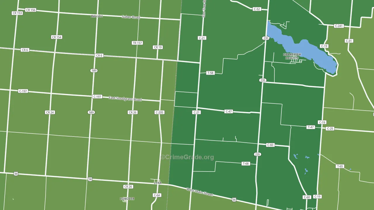 Conover, OH Map of Drug-Related Crime Rates