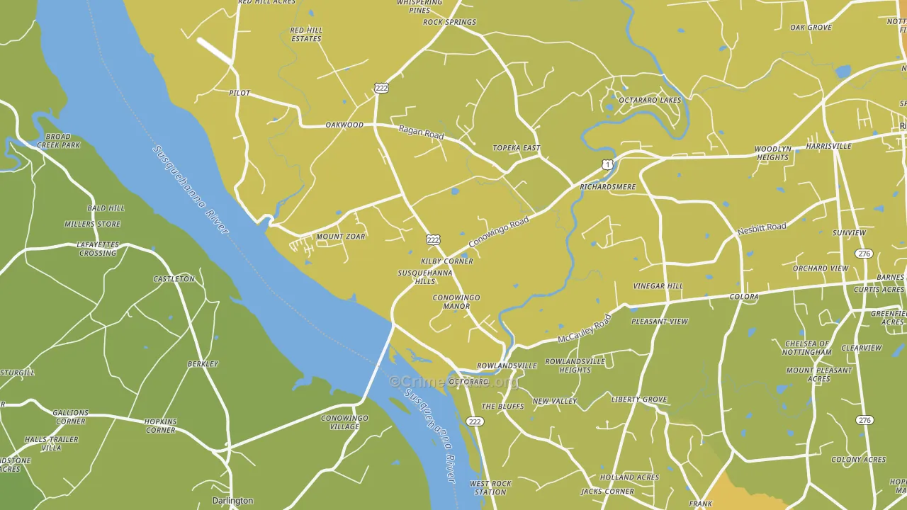 Conowingo, MD Map of Drug-Related Crime Rates
