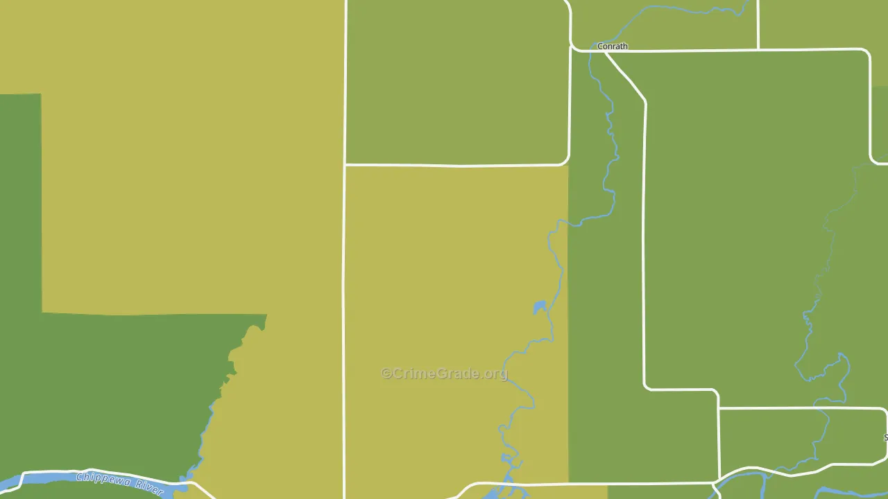 Conrath, WI Map of Drug-Related Crime Rates