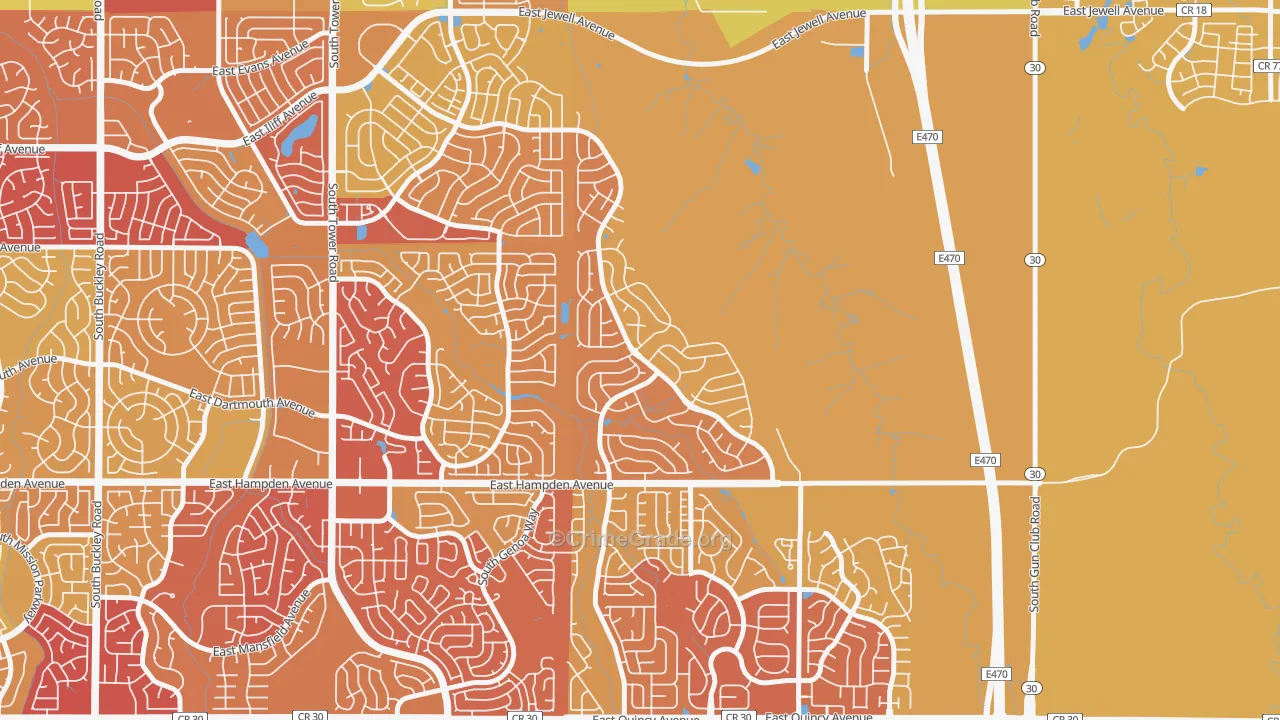 Conservatory, Aurora, CO Map of Drug-Related Crime Rates