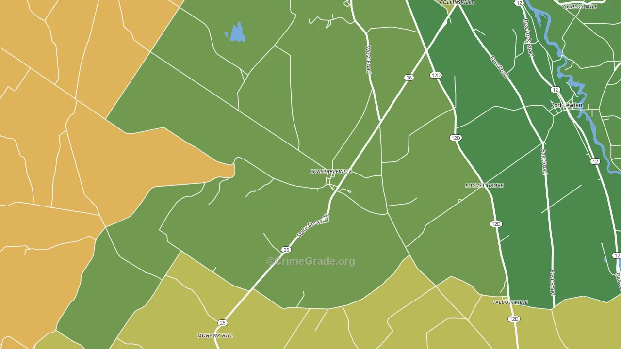 Constableville, NY Map of Drug-Related Crime Rates