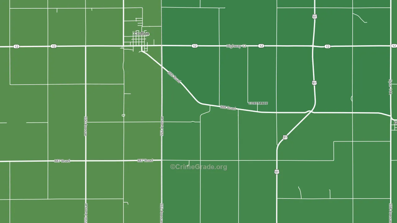 Constance, NE Map of Drug-Related Crime Rates