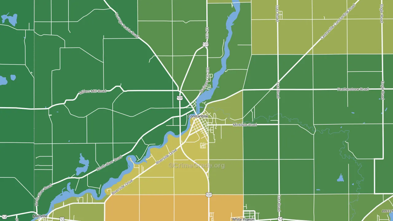 Constantine, MI Map of Drug-Related Crime Rates
