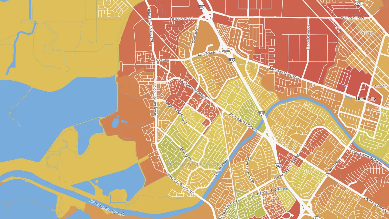 Contempo, Union City, CA Map of Drug-Related Crime Rates