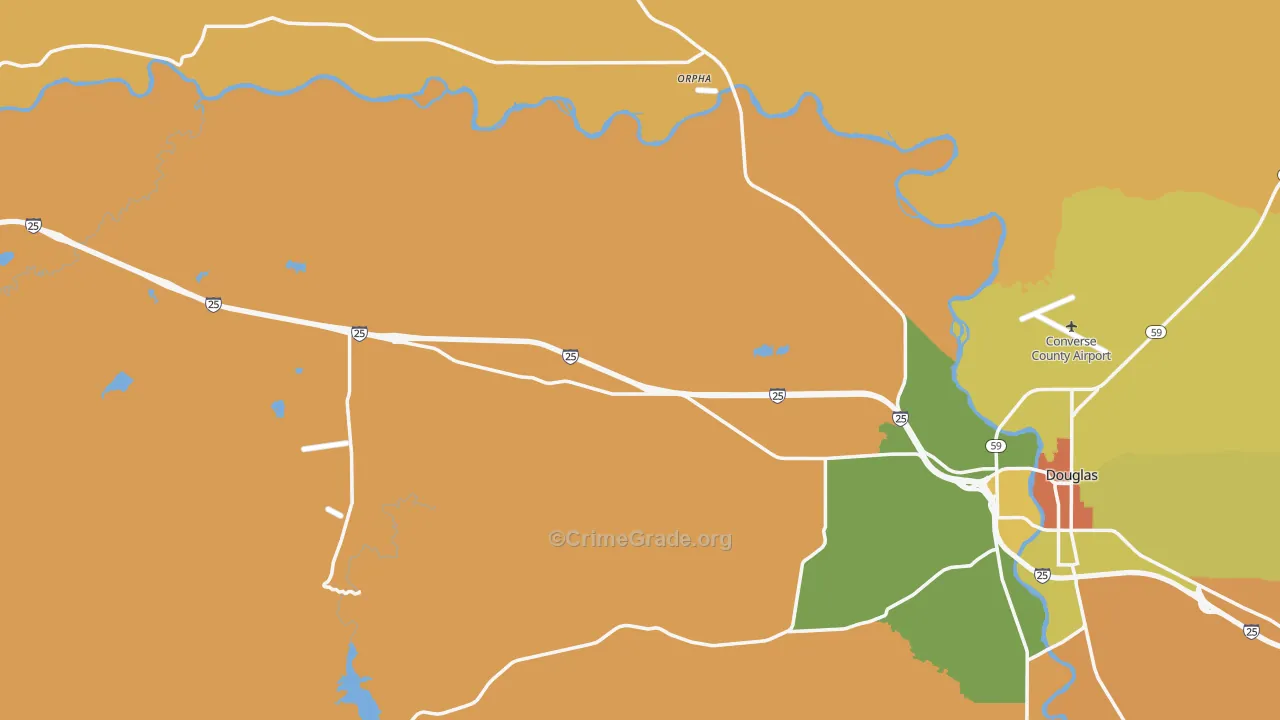 Converse County, WY Map of Drug-Related Crime Rates