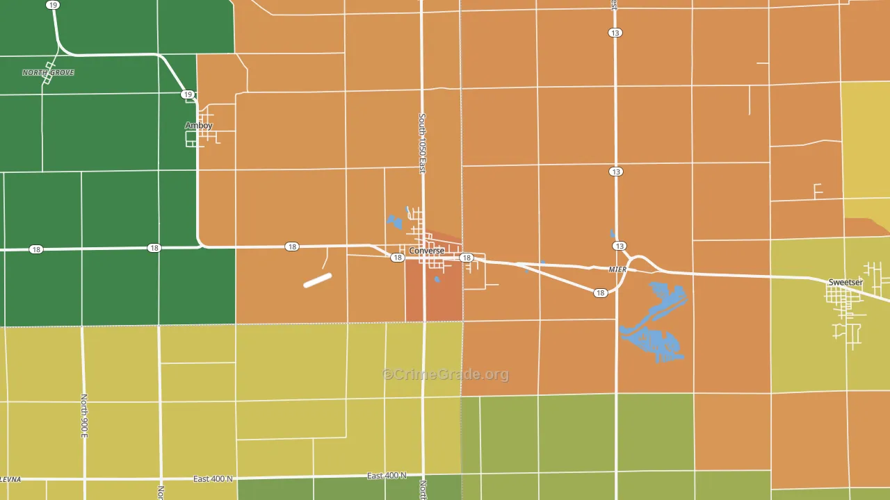 Converse, IN Map of Drug-Related Crime Rates