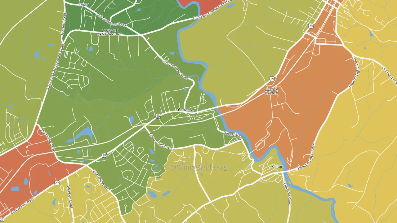 Converse, SC Map of Drug-Related Crime Rates