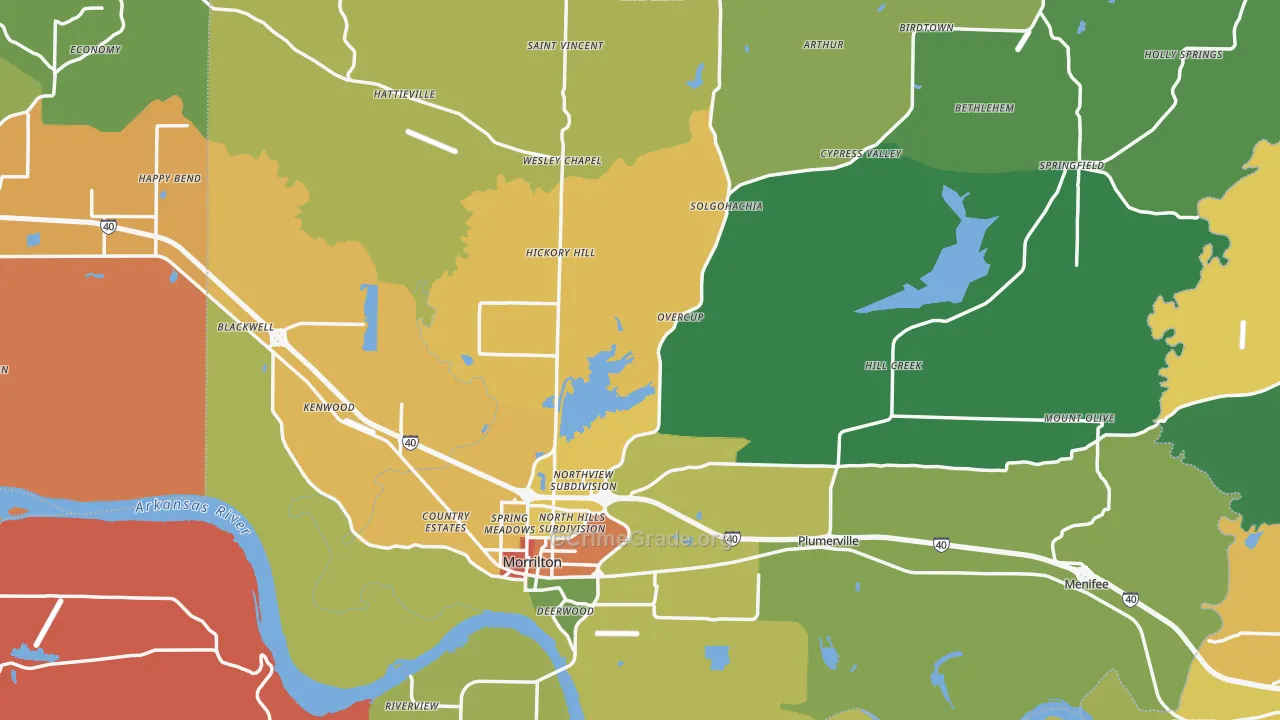 Conway County, AR Map of Drug-Related Crime Rates