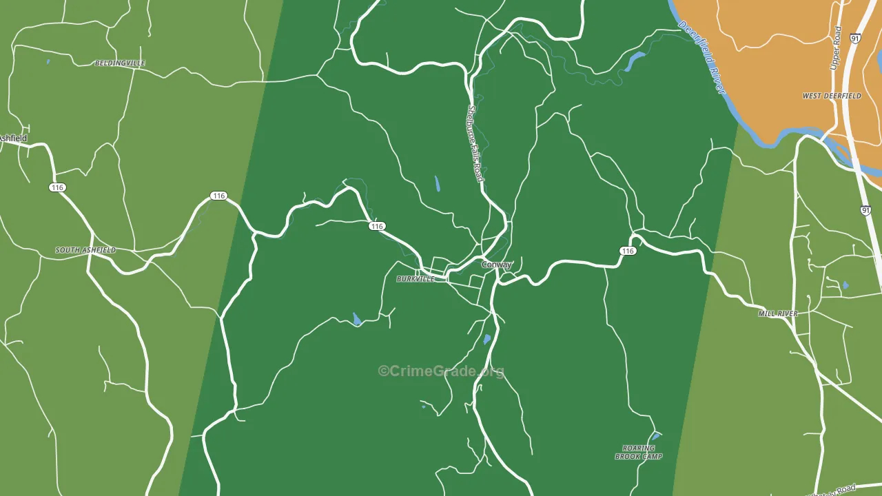 Conway, MA Map of Drug-Related Crime Rates