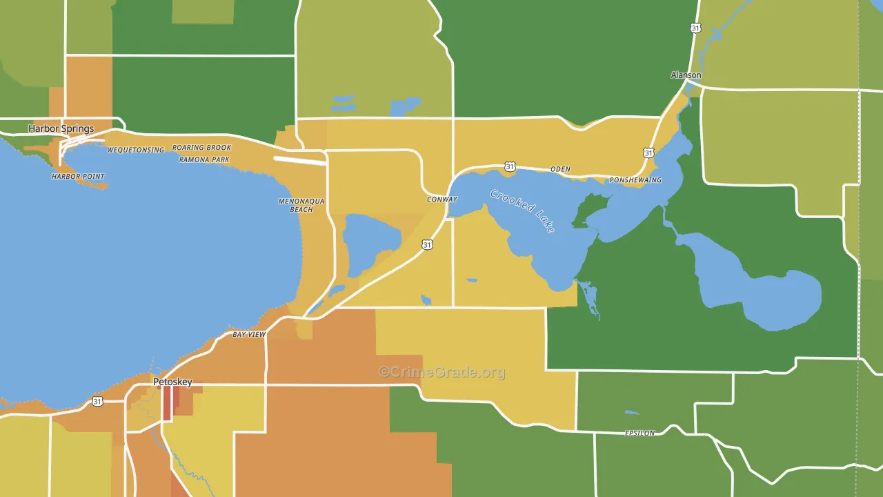 Conway, MI Map of Drug-Related Crime Rates