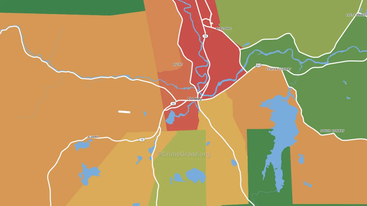 Conway, NH Map of Drug-Related Crime Rates