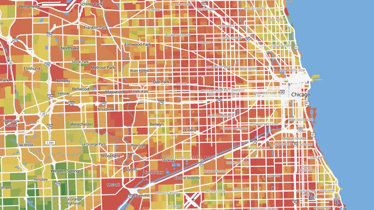Cook County, IL Map of Drug-Related Crime Rates