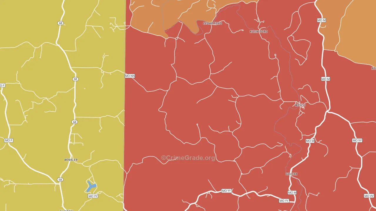 Cook Station, MO Map of Drug-Related Crime Rates