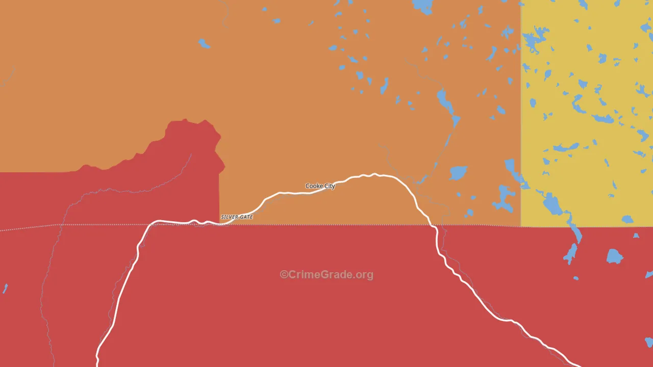 Cooke City, MT Map of Drug-Related Crime Rates
