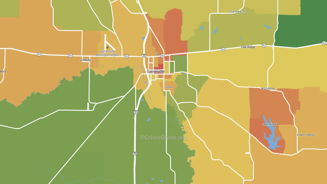 Cooke County, TX Map of Drug-Related Crime Rates