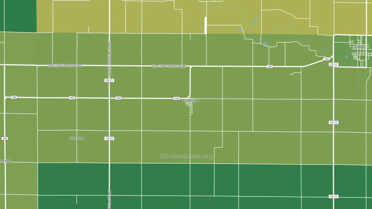 Cooksville, IL Map of Drug-Related Crime Rates