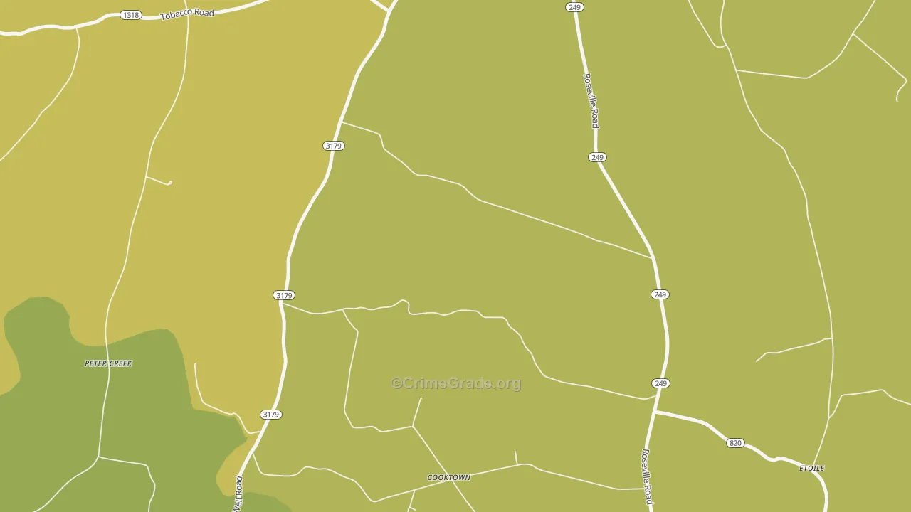 Cooktown, KY Map of Drug-Related Crime Rates