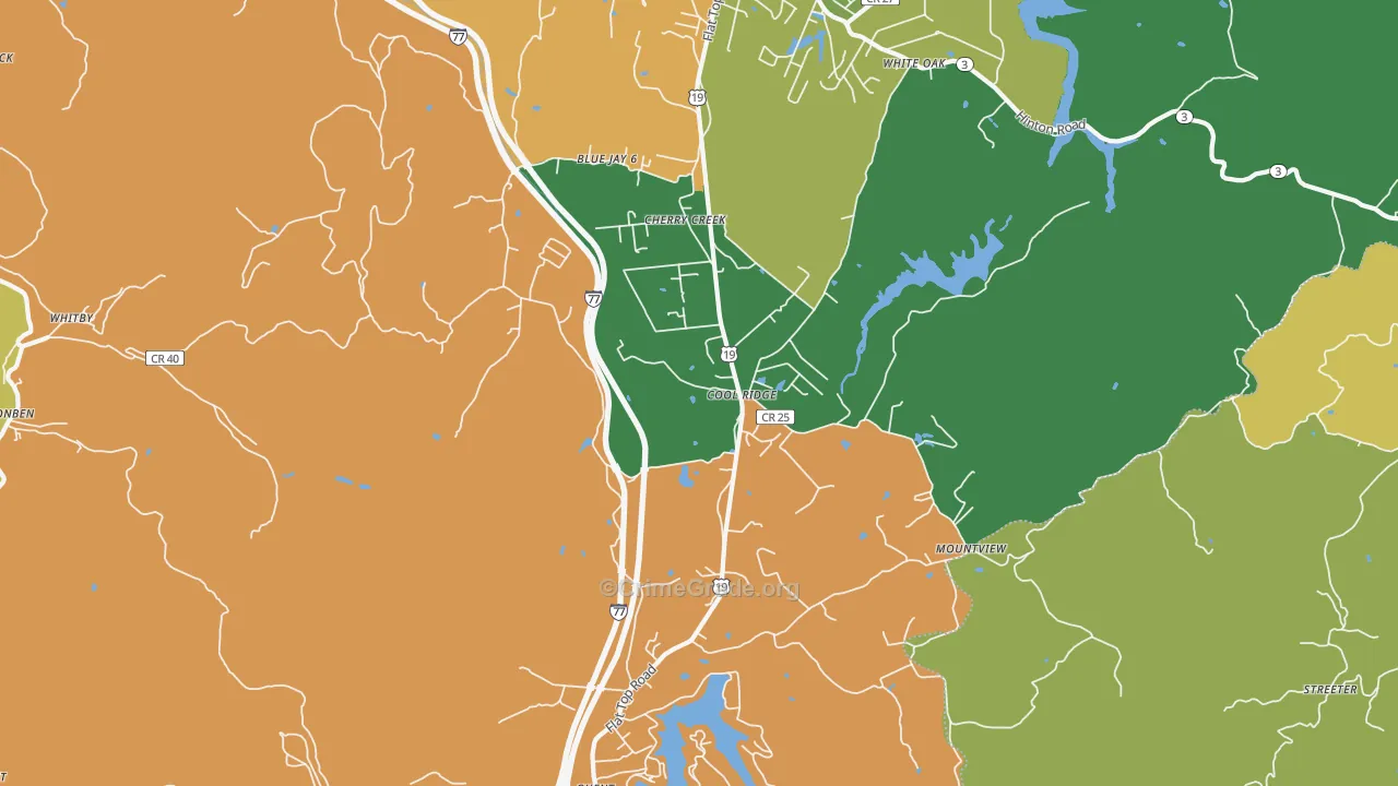 Cool Ridge, WV Map of Drug-Related Crime Rates