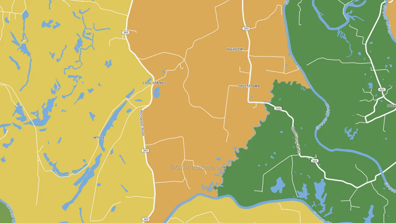 Cool Springs, KY Map of Drug-Related Crime Rates