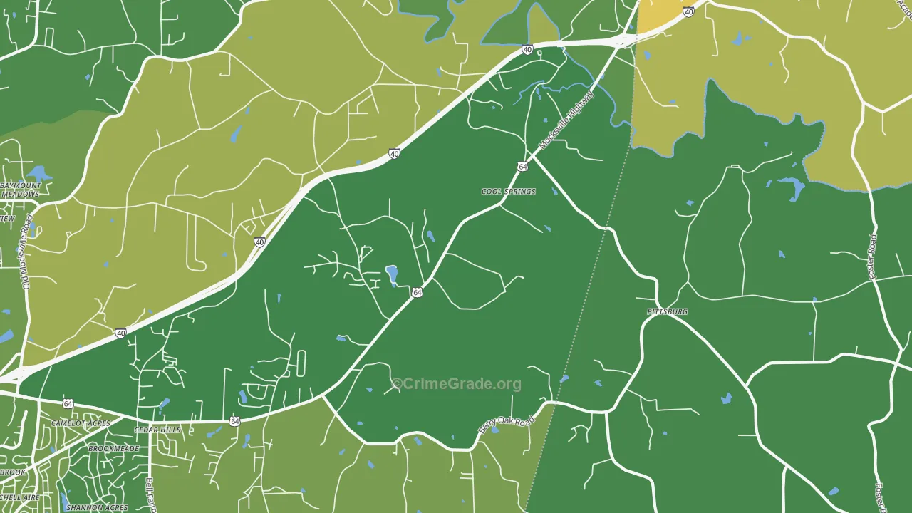 Cool Springs, NC Map of Drug-Related Crime Rates