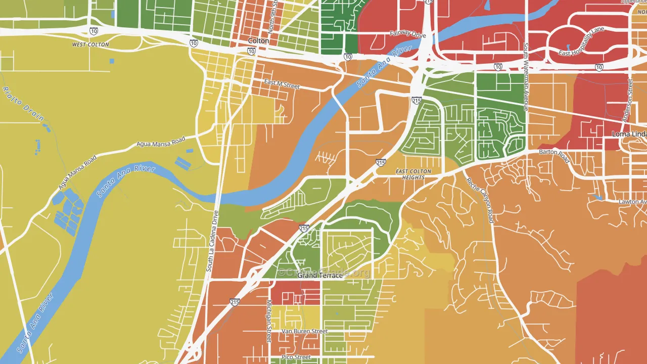 Cooley Ranch, Colton, CA Map of Drug-Related Crime Rates
