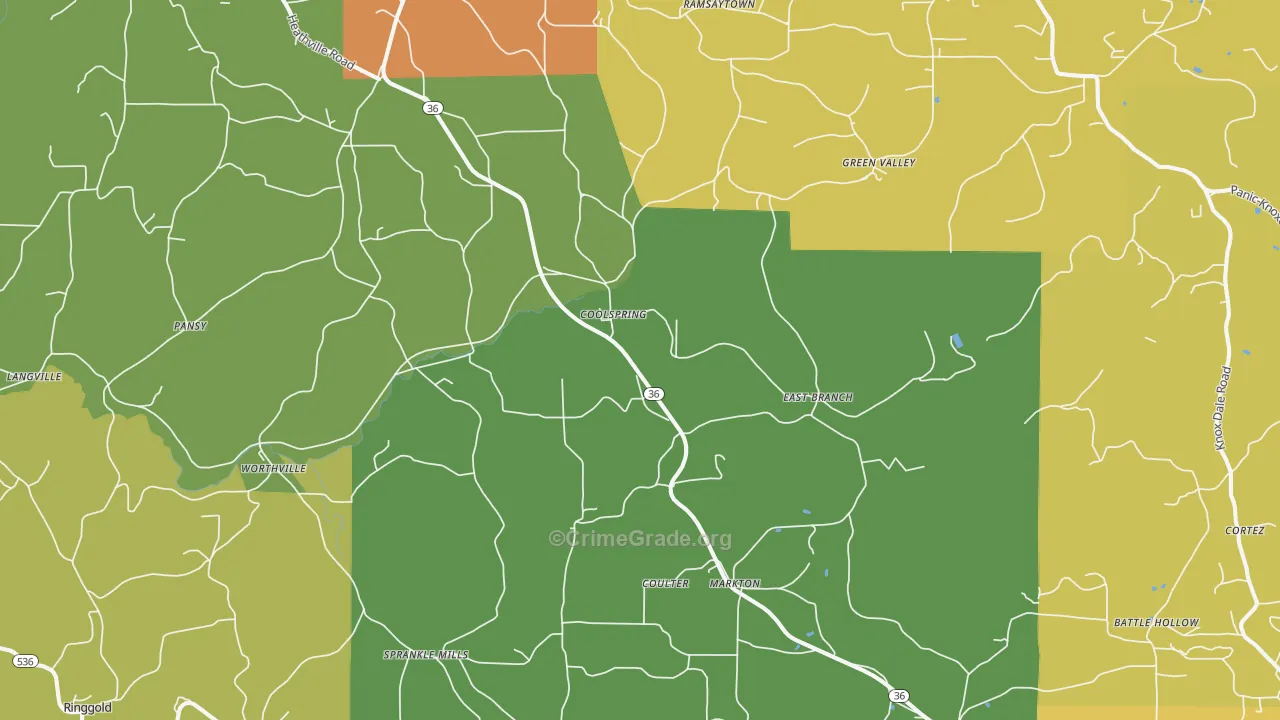 Coolspring, PA Map of Drug-Related Crime Rates