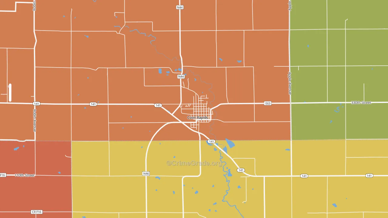 Coon Rapids, IA Map of Drug-Related Crime Rates